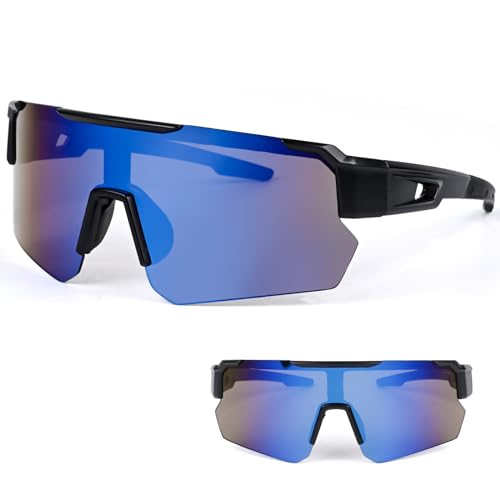 Banaone Polarisierende Sport Sonnenbrille, Fahrradbrille, Outdoor Sports Polarisierte Sonnenbrille UV400, Fahrrad Sonnenbrille Herren UV Schutz Radsportbrillen für Damen Sportbrille (A) von Banaone