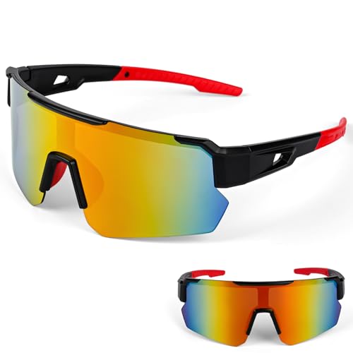 Banaone Polarisierende Sport Sonnenbrille, Fahrradbrille, Outdoor Sports Polarisierte Sonnenbrille UV400, Fahrrad Sonnenbrille Herren UV Schutz Radsportbrillen für Damen Sportbrille (B) von Banaone