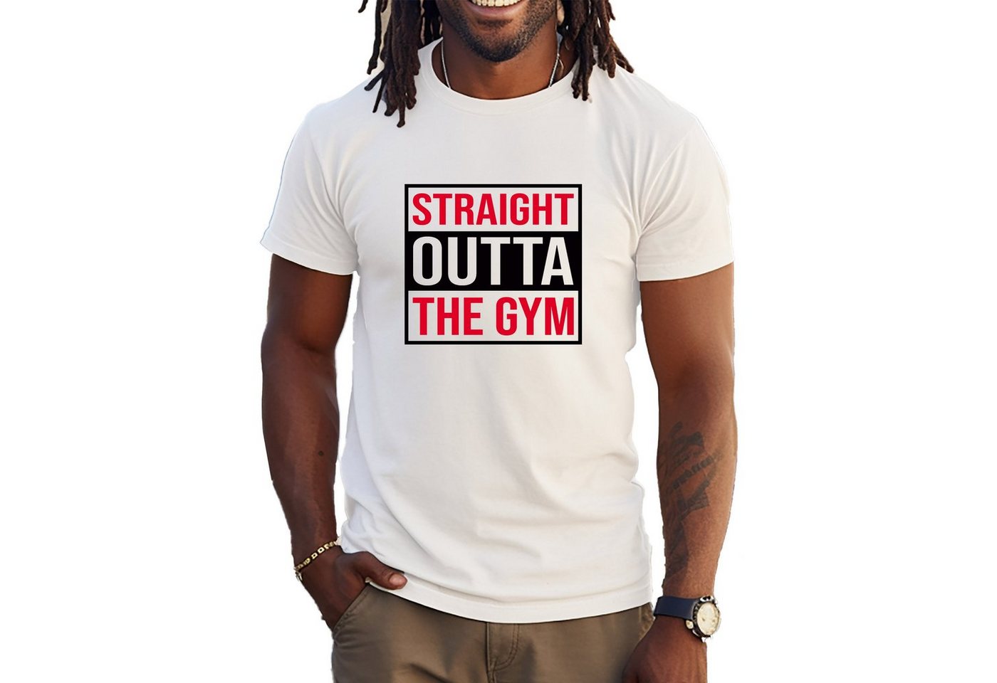 Banco T-Shirt Herren Sommer Workout Fitness Premium T-Shirt mit Druck 100% Baumwolle von Banco