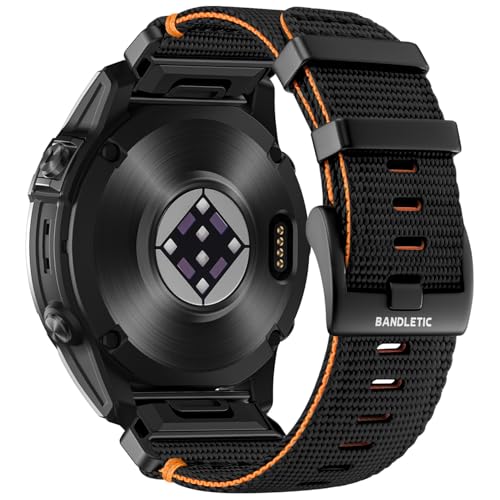 Bandletic Kompatibel mit Garmin Fenix 8 47mm/7/6/5 Armband - 22mm Quick Fit Robustes Nylonarmband für Fenix 7 Pro/6 Pro/5 Plus/Instinct 3 E 45mm/Forerunner965/955/945 /Approach S70/S62/S60 von Bandletic