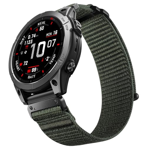 Bandletic Uhrenarmband 22mm Kompatible mit Garmin Fenix 6 Pro - Fenix 7/Fenix 6/Fenix 8/Fenix 5 Armband,Loop Nylon QuickFit Sport Band für Epix 2/Epix 2 Pro 47mm/Forerunner 965/Instinct 2,Armeegrün Bandletic Uhrenarmband 22mm Kompatible mit Garmin Fenix 6 Pro - Fenix 7/Fenix 6/Fenix 8/Fenix 5 Armband,Loop Nylon QuickFit Sport Band für Epix 2/Epix 2 Pro 47mm/Forerunner 965/Instinct 2,Armeegrün von Bandletic