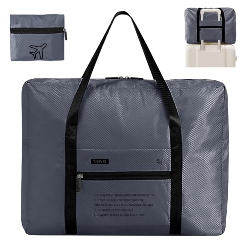 Reisetasche 42x35x17cm Handgepäck Tasche für Flugzeug Klein Faltbare Handgepäck Ryanair Sporttasche Krankenhaustasche Weekendertasche-Grey von Bansga