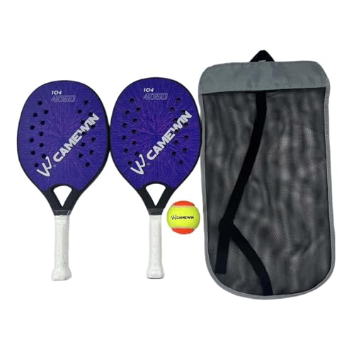 Baoblaze 2X Strand-Tennis-Schläger mit Aufbewahrungstasche, rutschfeste, schweißresistente Griff-Strand-Tennis-Paddel, Blau von Baoblaze