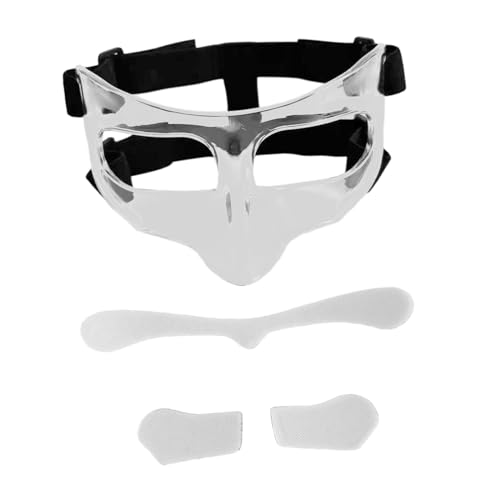 Baoblaze Basketball-Maske, Gesichtsmaske Sport mit Polsterung Gesichtsmaske Nasenschutz Gesichtsschutz für gebrochene Nase für Boxen, Training, Übung, Klarer, klarer Aufkleber von Baoblaze