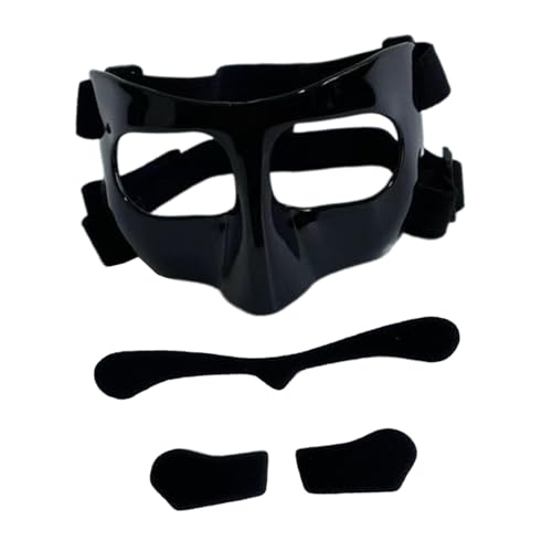 Baoblaze Basketball-Maske, Gesichtsmaske Sport mit Polsterung Gesichtsmaske Nasenschutz Gesichtsschutz für gebrochene Nase für Boxen, Training, Übung, Schwarzer schwarzer Aufkleber von Baoblaze