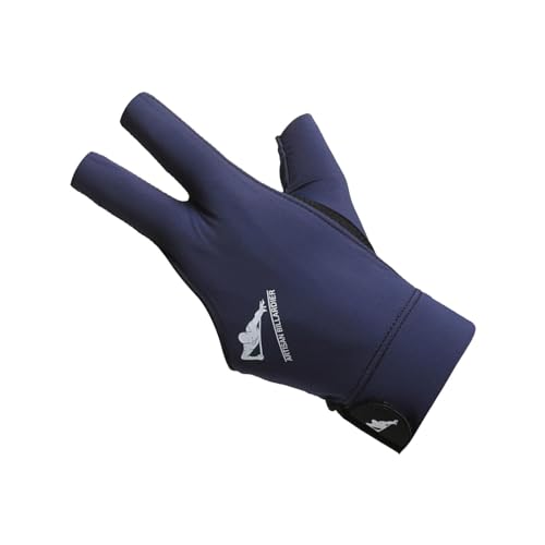Baoblaze Billardhandschuh, Queue-Sporthandschuh für Männer und Frauen, rutschfeste Pool-Queue-Handschuhe, schnelltrocknend, elastisch, 3-Finger-Pool-Handschuh, Blau von Baoblaze