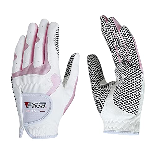 Baoblaze Damen Golfhandschuh Atmungsaktive Linke Rechte Hand Golferhandschuhe, White Pink S von Baoblaze