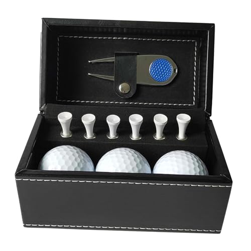 Baoblaze Golfball-Geschenkset, Golfgeschenk für Männer, Golfbälle für Papa, Mama und Golfer – Enthält 3 Bälle, 6 Tees und 1 Divot-Werkzeug, Blaues Divot-Werkzeug von Baoblaze