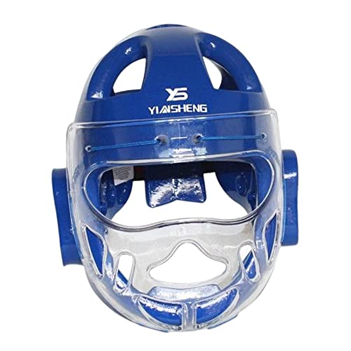 Baoblaze Karate Headgear Safety Head Guard Verstellbarer Gesichtsschutz für Sanda Kickboxen, Blau, S von Baoblaze