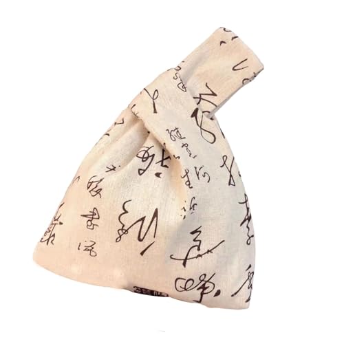 Baoblaze Knotentasche mit chinesischem Kalligraphie-Muster, stilvolle tragbare Geldbörse als Geschenk zum Jahrestag, Khaki von Baoblaze