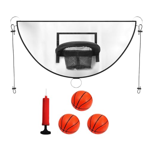 Baoblaze Mini Basketballkorb für Trampolin mit Gehäuse Basketballständer Outdoor Basketballtor Wasserdichtes Trampolinzubehör, Weiß von Baoblaze