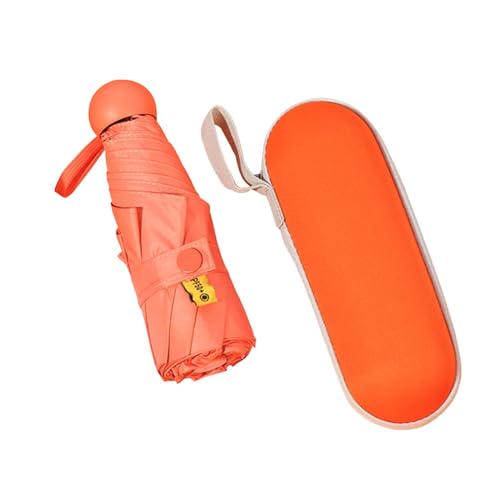 Baoblaze Taschenschirm für Herren und Damen, regendicht, wasserdicht, für die Handtasche, Sonnenschirm, Orange von Baoblaze