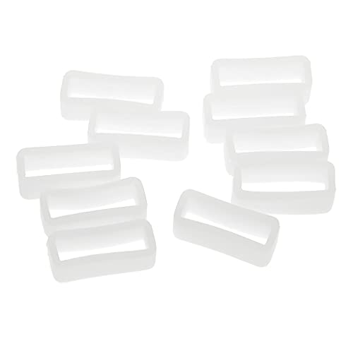 Baoblaze Weißer Silikagel-Kautschuk-Band-Keeper-Halter-Retainer-Bügel-Schleife 10 Stücke, Weiß, 20mm von Baoblaze