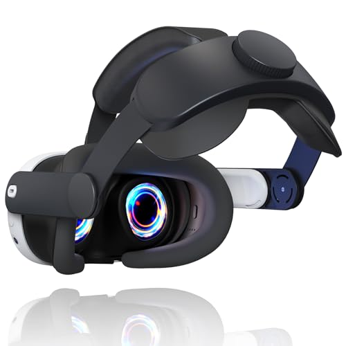 Baomaeyea Kopfband für Meta/Oculu Quest 3, kompatibel mit Meta Quest 3 VR-Zubehör, Verstellbarer Elite-Gurt-Ersatz, bequem und druckreduzierend, Kopfbedeckung, Gaming-Eintauchen in VR(Schwarz) von Baomaeyea