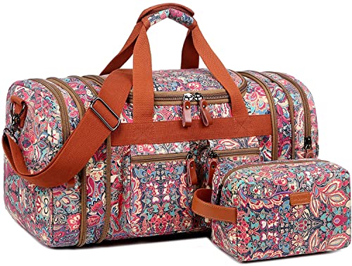 BAOSHA Mehrfarbig Frauen Reisetaschen Reise Duffel Weekender Bag Sporttasche für Damen Carry on Schlafsack mit Kulturbeutel HB-21 (HS Printings) von Baosha