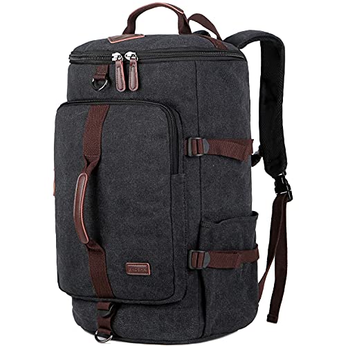 Baosha HB-26 Reisetasche aus Segeltuch, Hybrid-Wanderrucksack, Laptop-Rucksack für Outdoor-Sport, Fitnessstudio, Schwarz, L, Push-Up von Baosha