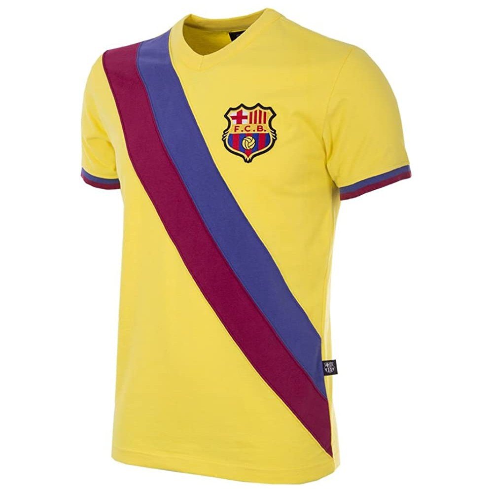 BarÇa Fc Barcelona 1978-79 Retro Away Short Sleeve T-shirt Gelb 2XL von BarÇa