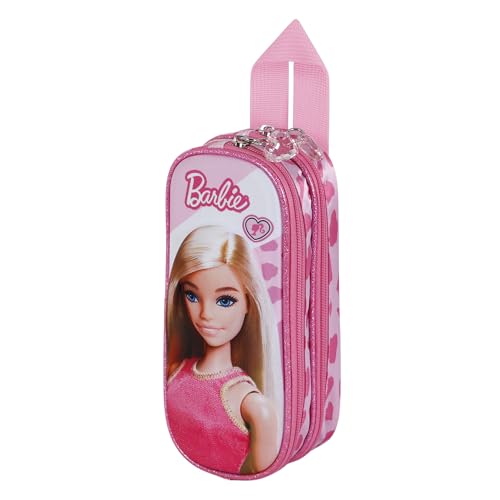 Barbie Fashion-3D Doppelfedermäppchen, Rosa, 22 x 9,5 cm von Barbie