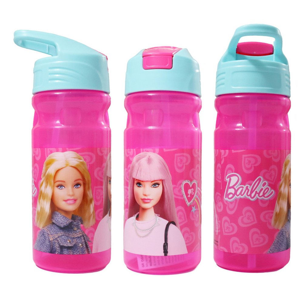 Barbie Trinkflasche Barbie Kinder Sport Wasserflasche Flasche Trinkhalm Griff 500 ml von Barbie