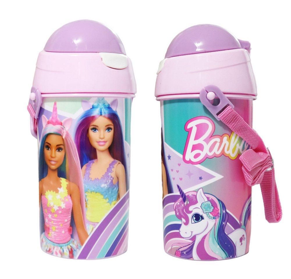Barbie Trinkflasche Barbie Kinder Sport Wasserflasche Flasche Trinkhalm Griff 500 ml von Barbie