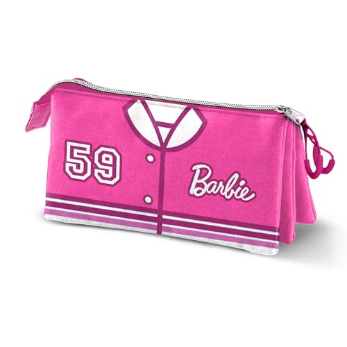 Barbie Varsity-Dreifach Federmäppchen, Rosa, 23 x 11 cm von Barbie