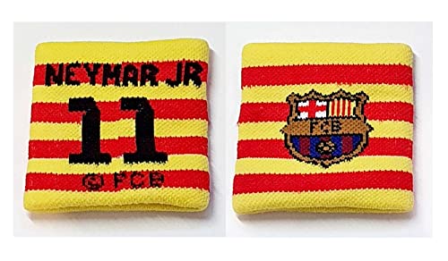 F.C. Barcelona BB- Schweißbänder / Schweißbänder, elastisch, Einheitsgröße, 7 cm breit, auf einer Karte von Barcelona F.C.