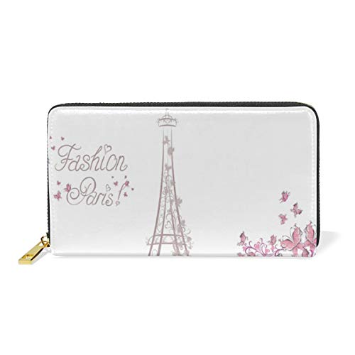 GIGIJY Fashion Paris Eiffelturm-Geldbörse, mehrere Kreditkartenfächer, Tasche für Frauen, echtes Leder, mit Reißverschluss von Bardic