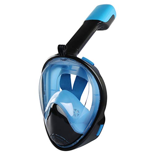 BaronHong 180 ° Vollgesichts-Schnorchelmaske mit Panoramablick Anti-Fog, größerer Sichtbereich als herkömmliche Masken für Erwachsene (schwarz-blau, L/XL) von BaronHong