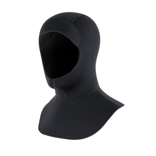 BaronHong Neoprenanzug-Kapuze, 3 mm, 5 mm, Thermo-Neopren, Tauchhaube, Neoprenanzug-Mütze (schwarz-3 mm, S/M) von BaronHong