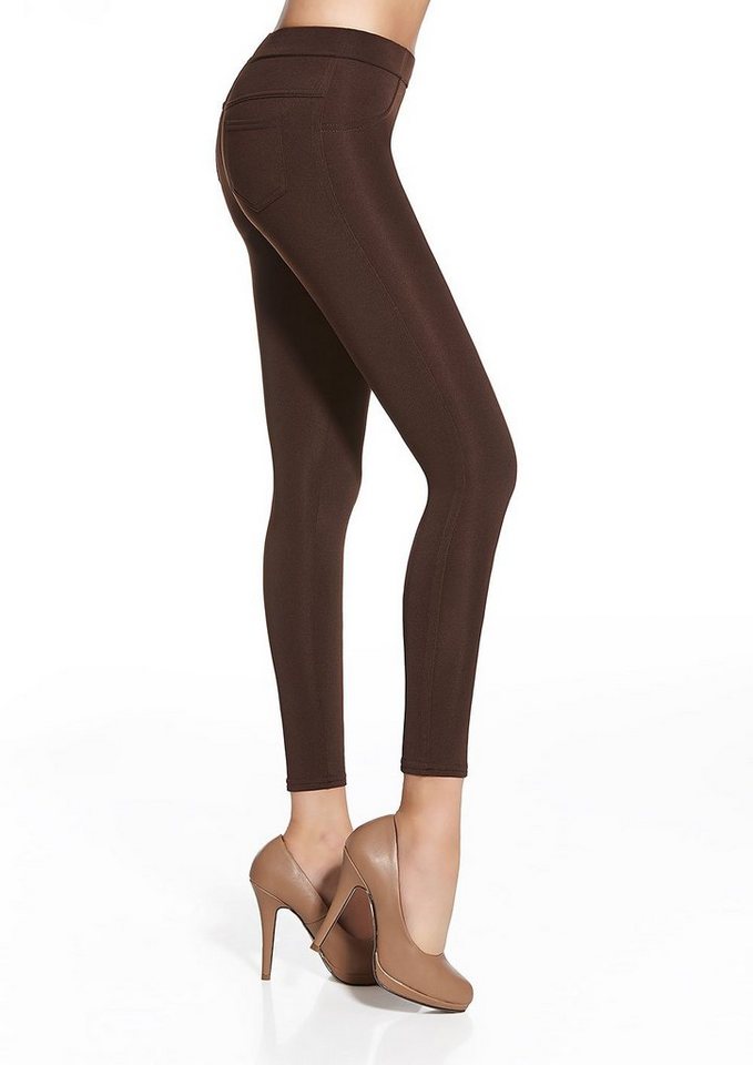 Bas Bleu Leggings Leggings Leggins Hose lang weich blickdicht 200den Marika braun-brown weich von Bas Bleu