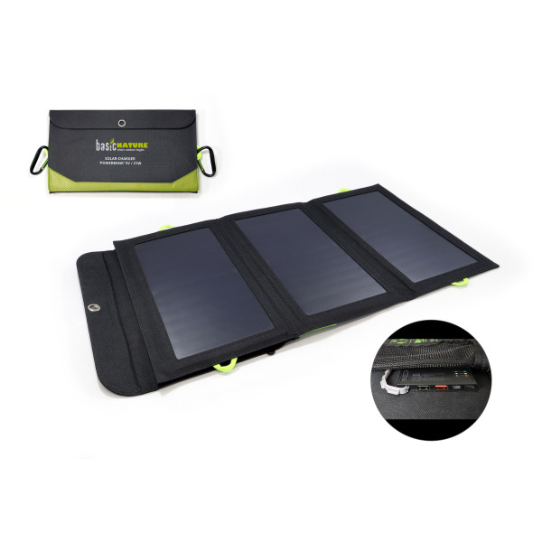 Basic Nature - Solar-Ladegerät Powerbank - Solarpanel schwarz von Basic Nature