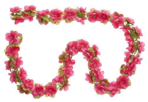 Basil Blumengirlande Fuchsia ~ ca. 130 cm ~ zum verschönern Ihres Fahrrades z.B. für Fahrradkorb, Lenker oder Ihrer Wohnung von Basil
