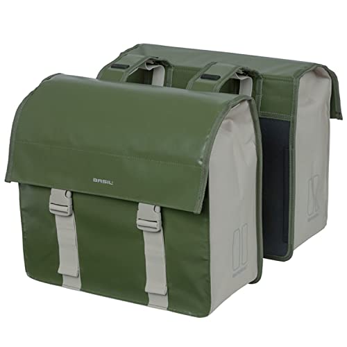 Basil B.V. Unisex – Erwachsene Urban Gepäckträgertaschen, Moss Green/Sand, 40X17,5X46 von Basil