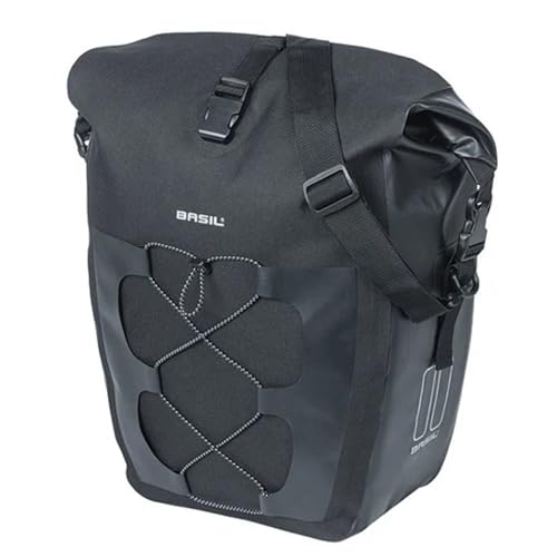 Basil 18258 Single Bicycle Bag Navigator Waterproof Black - 25-31 Liter - Tarpaulin von Basil