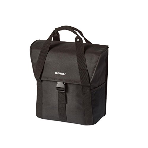 Basil 17656 Single Bicycle Bag Go Solid Black - 16 Liter von Basil