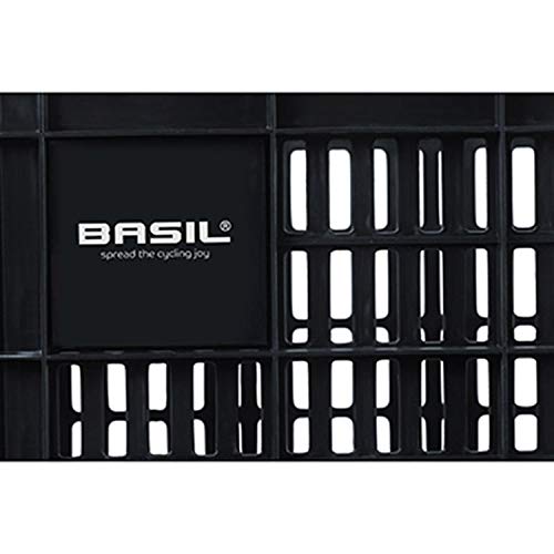 Basil Unisex – Erwachsene Crate S Fahrradkiste für den Vorderradgepäckträger, Black, 40 cm x 29 cm x 21 cm von Basil