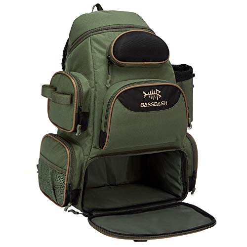 Bassdash Fishing Tackle Backpack Leichte Taktische Umhängetasche Soft Tackle Box mit schützender Regenhülle von Bassdash