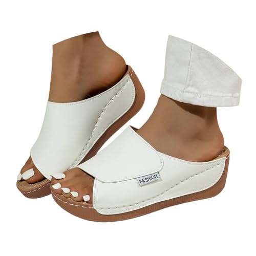 orthopädische sandalen damen, Sandalen Damen Ergonomische & Rutschfeste Orthopädische - Sandaletten zur Schmerzlinderung Pantoletten Leicht Bequem Damenschuhe Keilsandalen Sommerschuhe Schlappen von Bastwahl