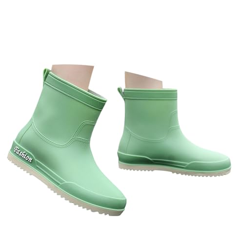 Halbhohe Gummistiefel Damen Kurz Frauen Regenstiefel Stiefeletten Gartenarbeit Outdoor Boots - Halbhoch Bequem Weiter Schaft Regenschuhe Wasserdicht Protective Robust Angeln Autowäsche Küche Stiefel von Bastwahl