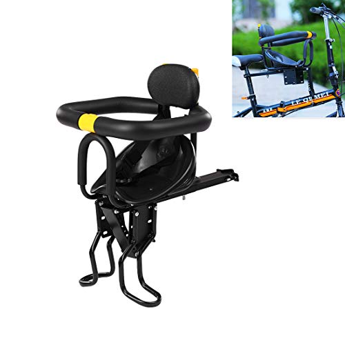 Batop Fahrrad Kindersitz, Einstellbar Fahrradsitz Kind Vorne mit Leitplanke, Rückenlehne, Pedal, Babysitz Fahrrad Sattel für Faltbares Fahrrad MTB von Batop