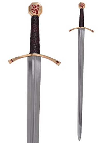 Battle-Merchant Bruce Schwert | Mittelalter Einhänder mit Scheide | Deko Schwert Metall aus Federstahl | Schottische Replik für Erwachsene von Battle-Merchant