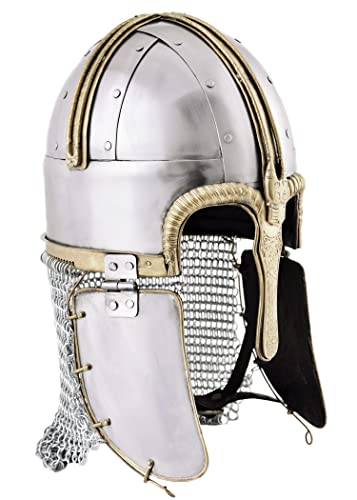 Battle-Merchant Coppergate Helm mit unvernieteter Kettenbrünne - Wikingerhelm für Schaukampf von Battle-Merchant