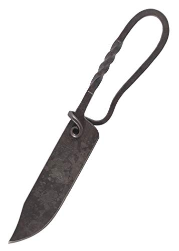 Battle-Merchant Geschmiedetes Messer mit Lederscheide, ca. 23 cm von Battle-Merchant