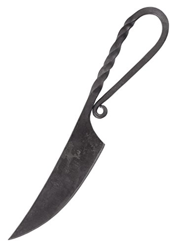 Battle-Merchant Geschmiedetes Mittelaltermesser, ca. 21 cm - Mittelalter Messer mit Scheide von Battle-Merchant