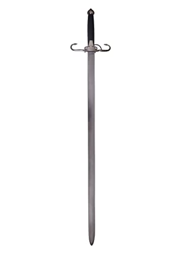 Battle-Merchant schottisches Zweihand-Breitschwert | Großes Schwert mit verchromten Pariergefäß - Gesamtlänge ca. 168 cm | Echtes Schwert für Erwachsene aus Stahl von Battle-Merchant