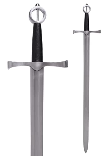 Battle-Merchant Irisches Schwert mit Ringknauf | Spätmittelalter Einhandschwert inkl. Scheide, 16. Jh. | Deko Schwert echt für Erwachsene aus Karbonstahl von Battle-Merchant