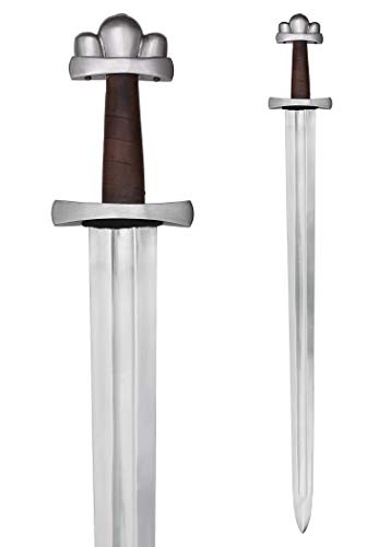 Battle-Merchant Wikingerschwert (Nationalmuseum Kopenhagen) mit Holz-Lederscheide 98cm - Wikinger Mittelalter Schwert echt Metall Erwachsene Vikings von Battle-Merchant