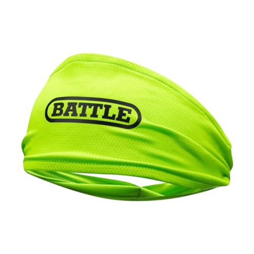 Battle Leichtes Netz-Stirnband mit Fußball-Schädel für unter dem Helm, feuchtigkeitsableitendes Stirnband, ab 8 Jahren (Neongrün) von Battle