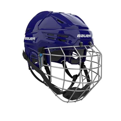 Bauer Re-Akt 55 Hockeyhelm, Combo mit Gesichtsmaske, Senior (Marineblau, Medium) von Bauer