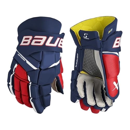 Bauer Supreme M3 Handschuhe Intermediate, Größe:12 Zoll, Farbe:Navy/Weiss/rot von Bauer